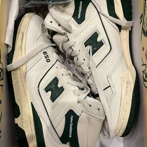 Aime Leon Dore 650 White and Green Sneakers